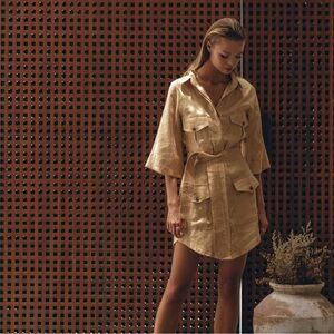 Pampelone Mae Linen Dress- Size Large